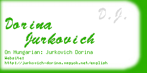dorina jurkovich business card